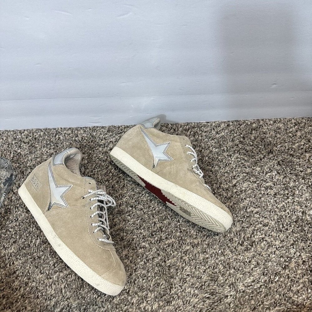 Ash Beige Suede Sneakers with White Star